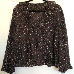 Madewell ruffled wrap top